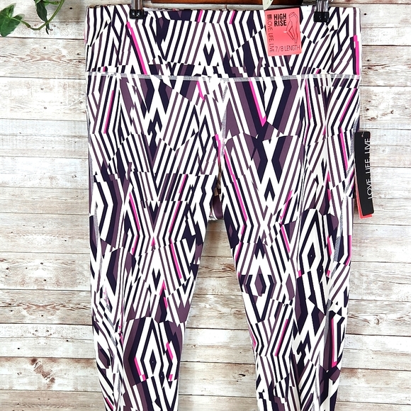 Love, Life, Live Pants - NWT, Love, Life, Live, Women's Multicolor yoga pants7/8 Length high rise, Sz L/G